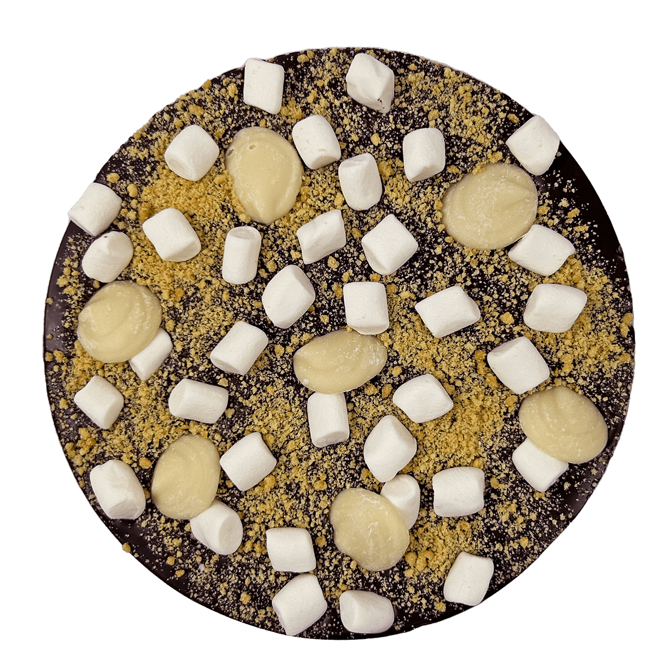 Giant vegan chocolate Smores Disc