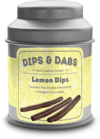 Chocolate Covered Lemon Dips tin