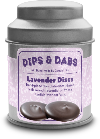 Lavender Chocolate Discs tin