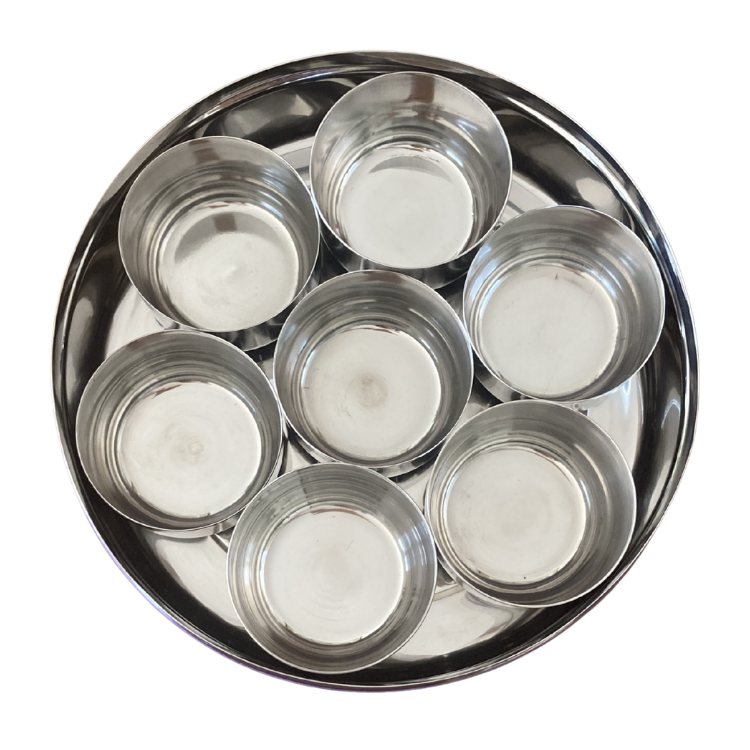 internal view of the tin showing 7 smaller internal tins