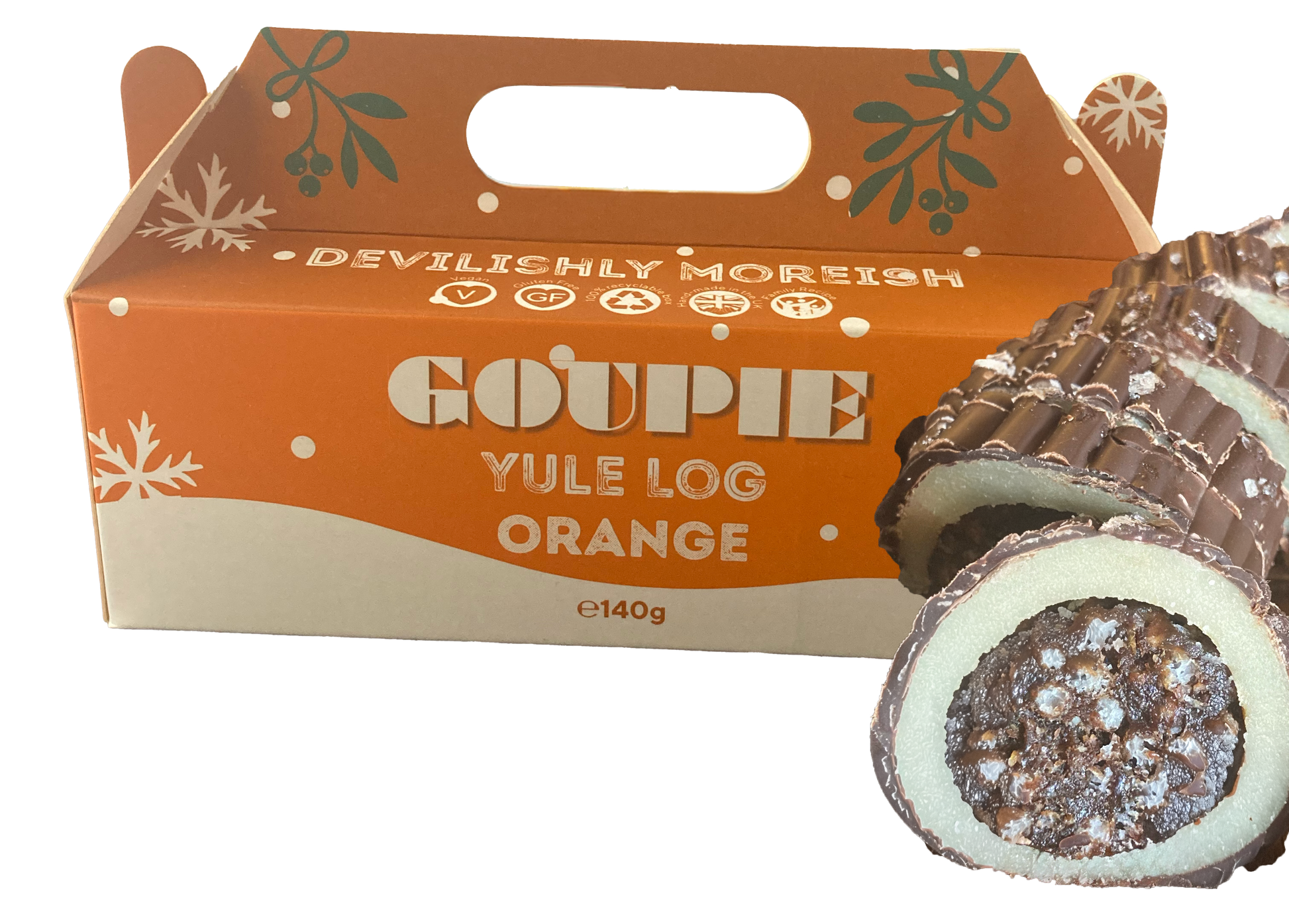 vegan chocolate orange yule log