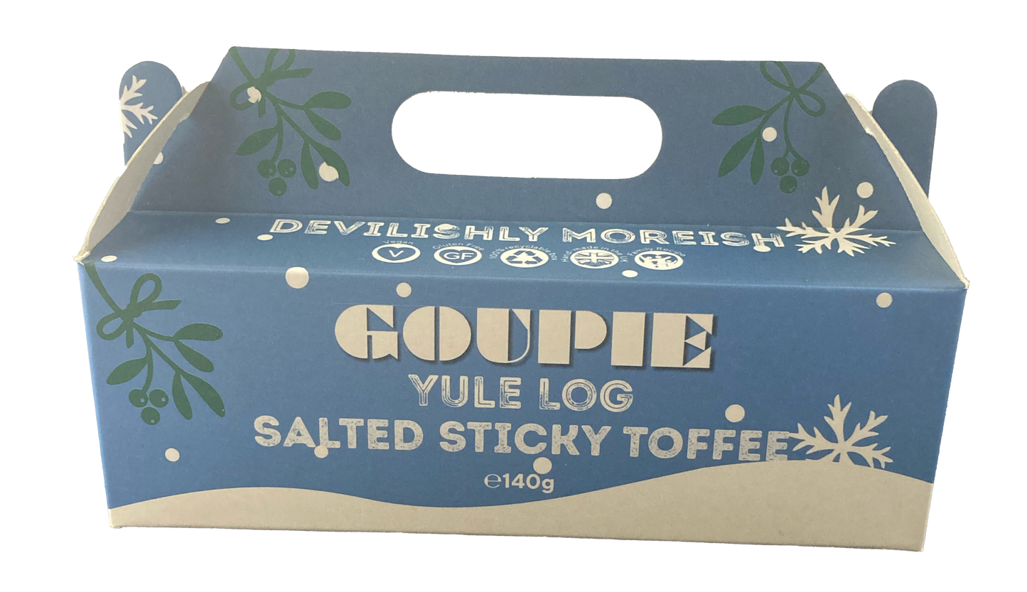 Salted Sticky Toffee Yule Log