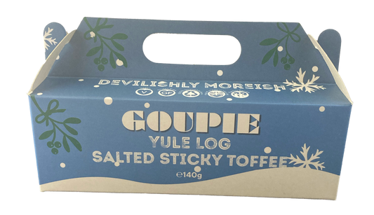 Salted Sticky Toffee Yule Log